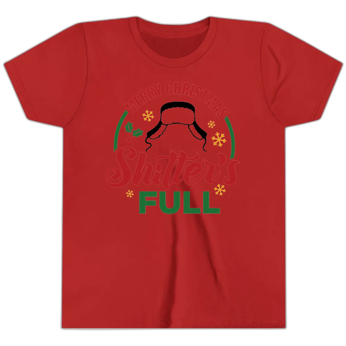 Christmas Shitter's Full Graphic Youth T-Shirt in Red